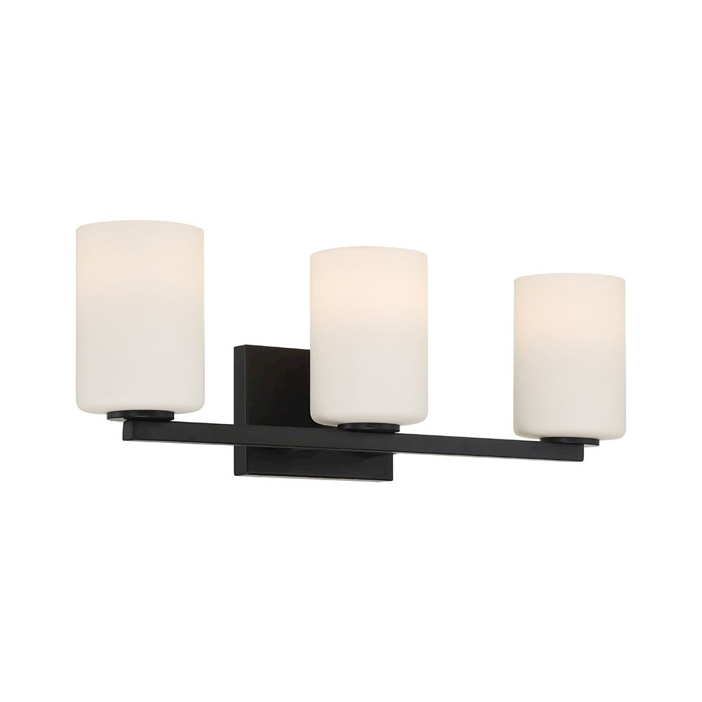 3 Light LED Vanity in Matte Black Color. Picture 1