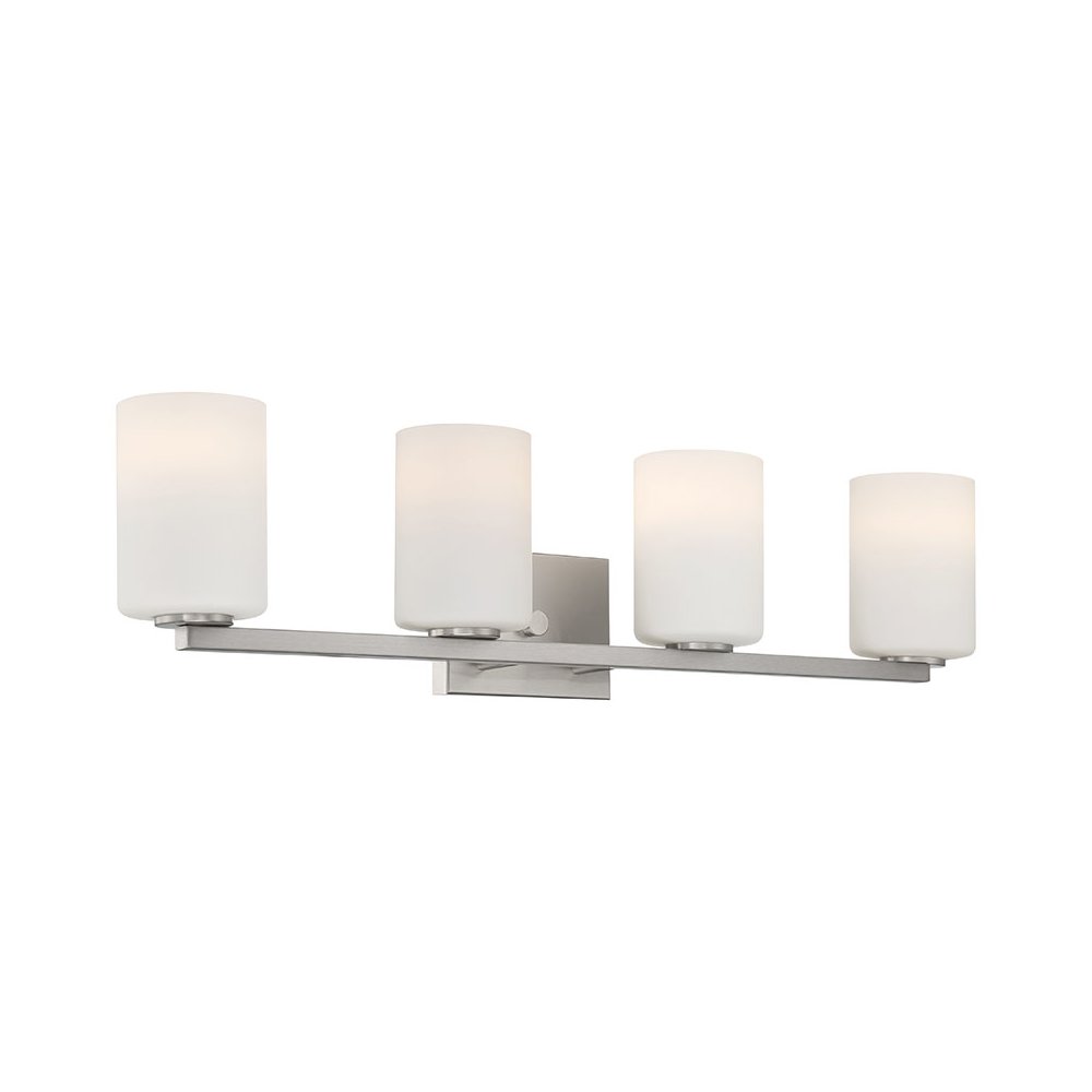 4 Light LED Vanity in Brushed Steel Color. Picture 1