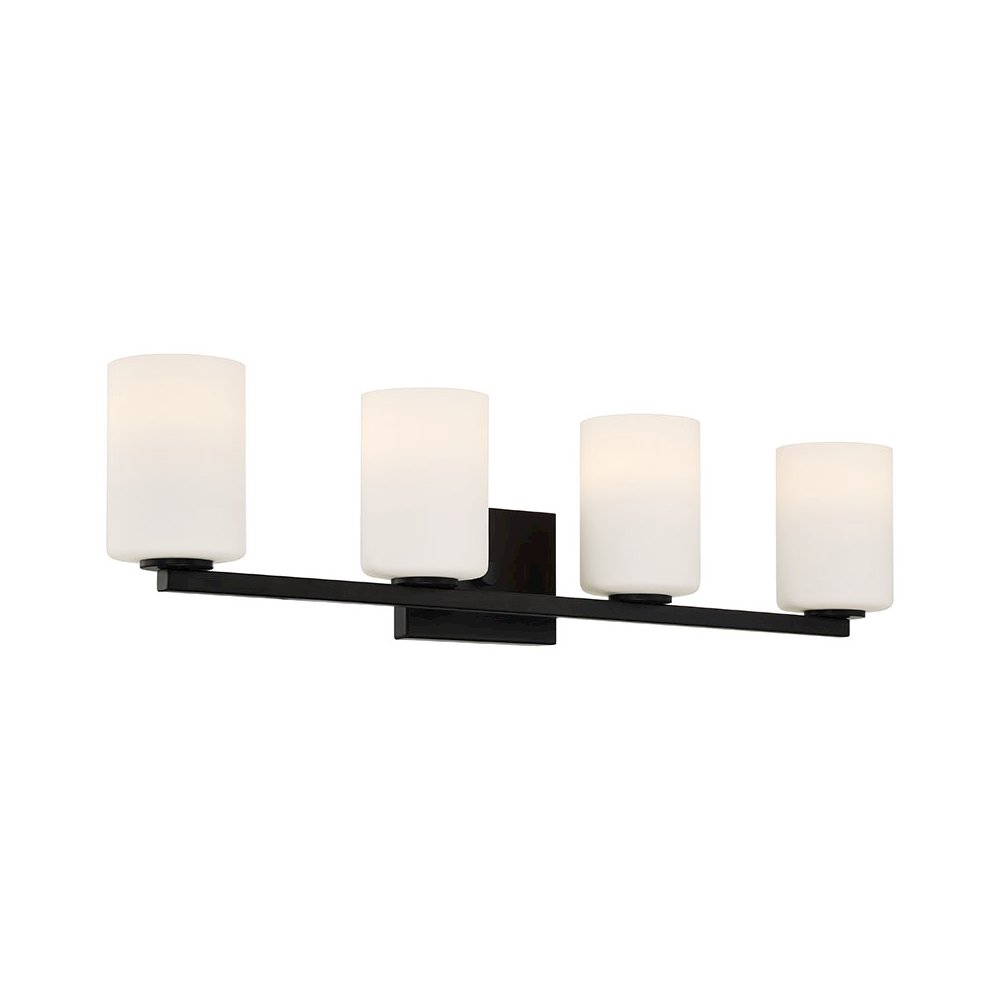 4 Light Vanity in Matte Black Color. Picture 1
