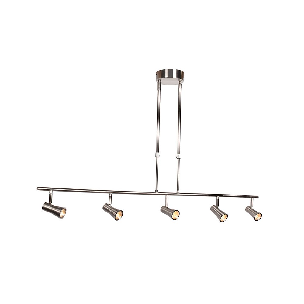 5 Light LED Pendant Spotlight in Chrome Color. Picture 1