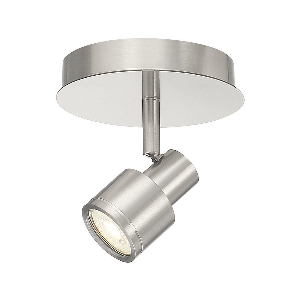 1 Light Adjustable LED Flush Mount in Brushed Steel Color. Picture 1