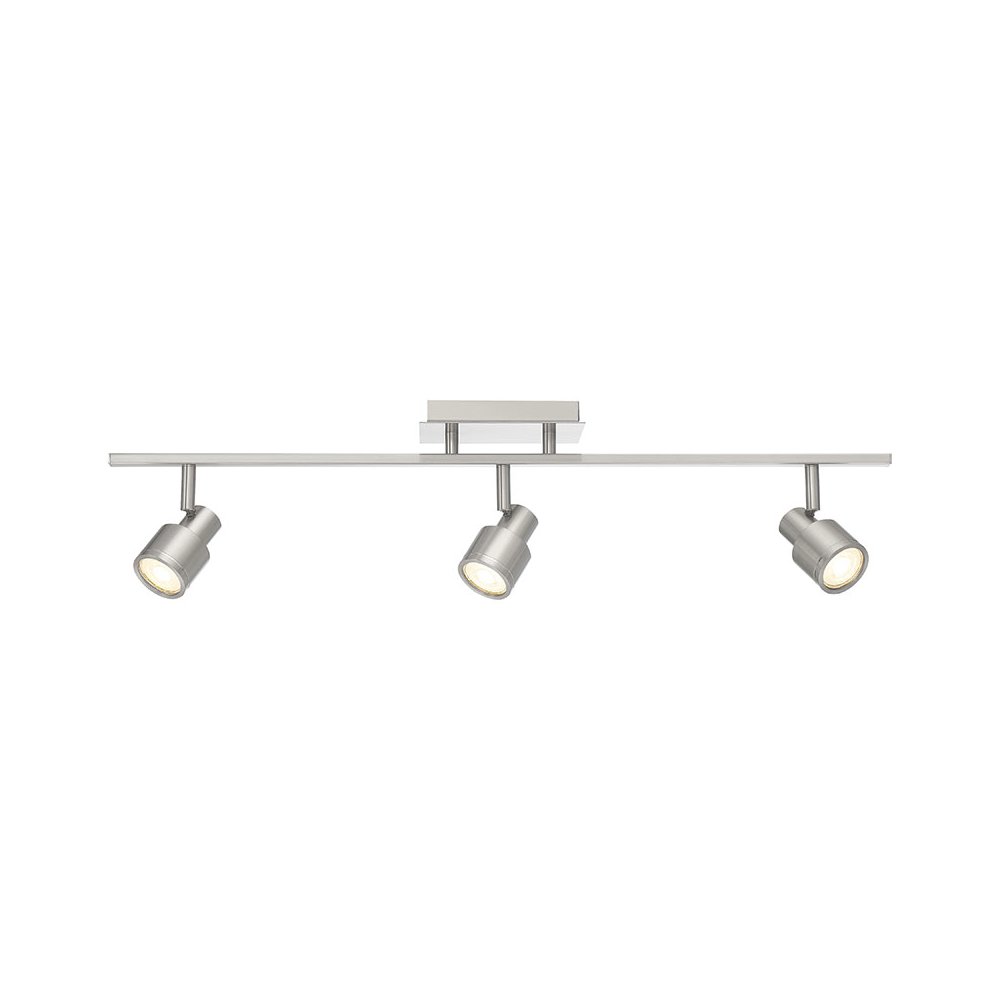 3 Light Adjustable LED Track in Brushed Steel Color. Picture 1