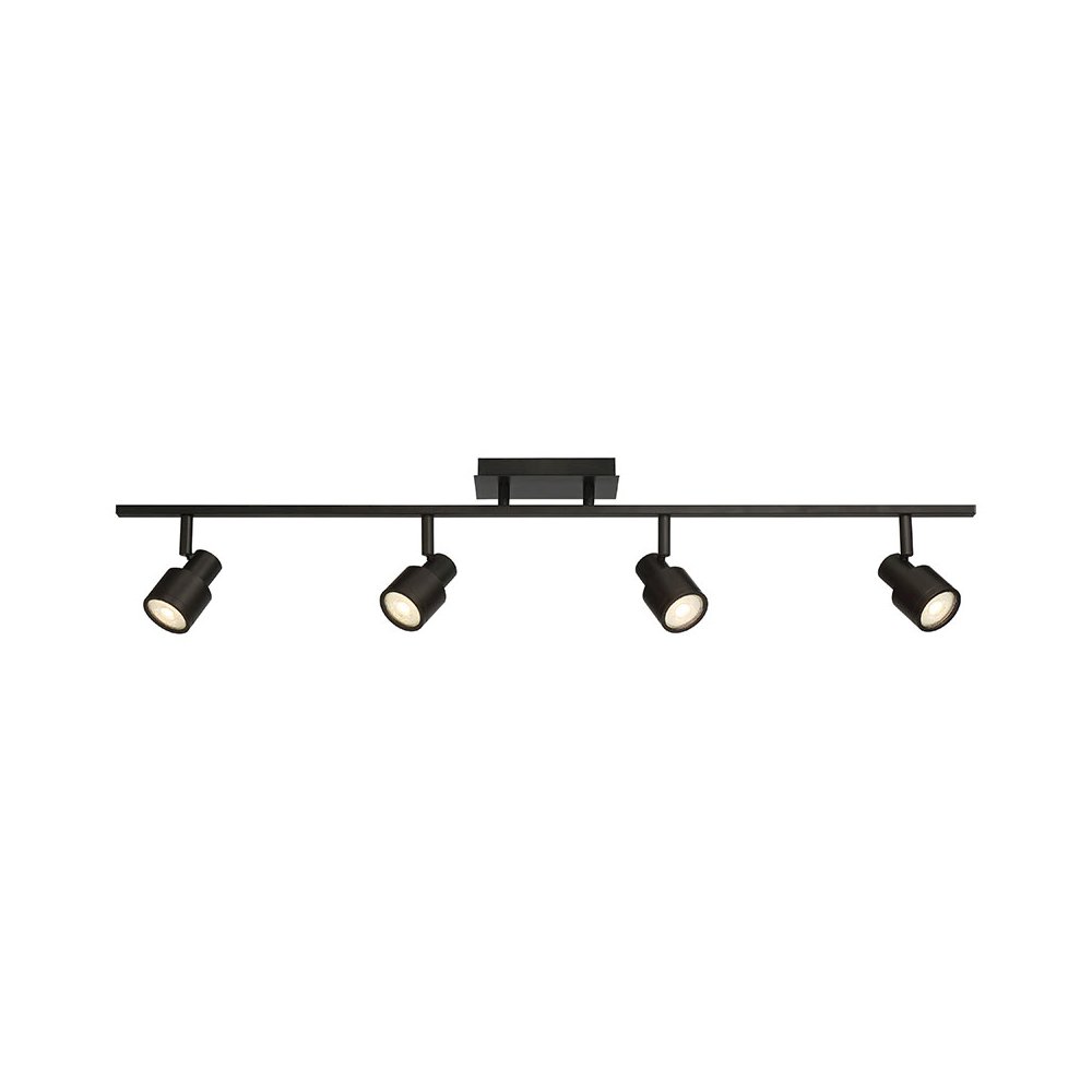 4 Light Adjustable LED Track in Matte Black Color. Picture 1