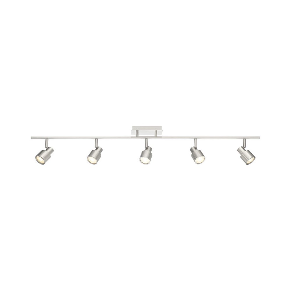 5 Light Adjustable LED Track in Brushed Steel Color. Picture 1