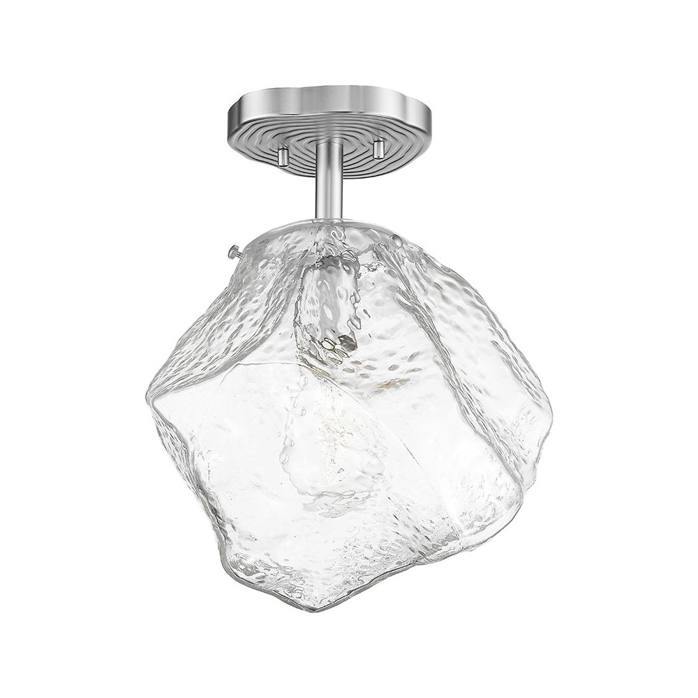 LED Semi-Flush in Mirrored Stainless Steel Color. Picture 1