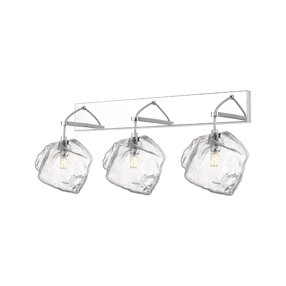 3 Light LED Vanity in Mirrored Stainless Steel Color. Picture 1