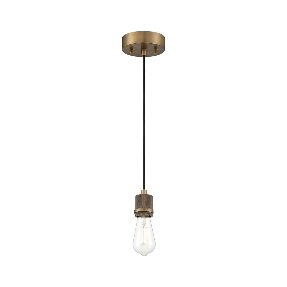 LED Pendant in Antique Brushed Brass Color. Picture 1