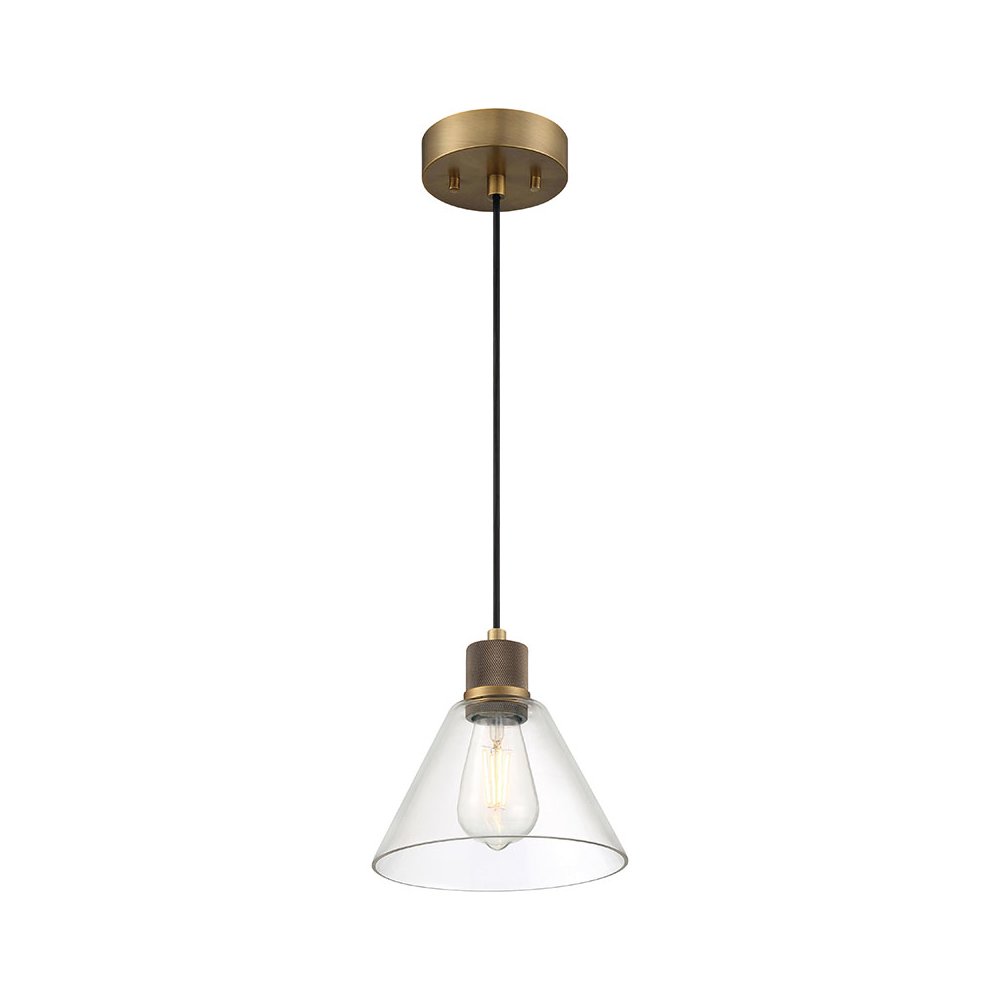 Martini LED Pendant in Antique Brushed Brass Color. Picture 1