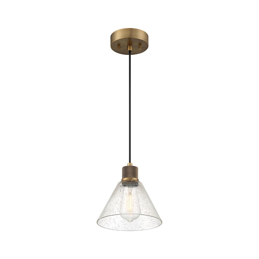 Martini LED Pendant in Antique Brushed Brass Color. Picture 1