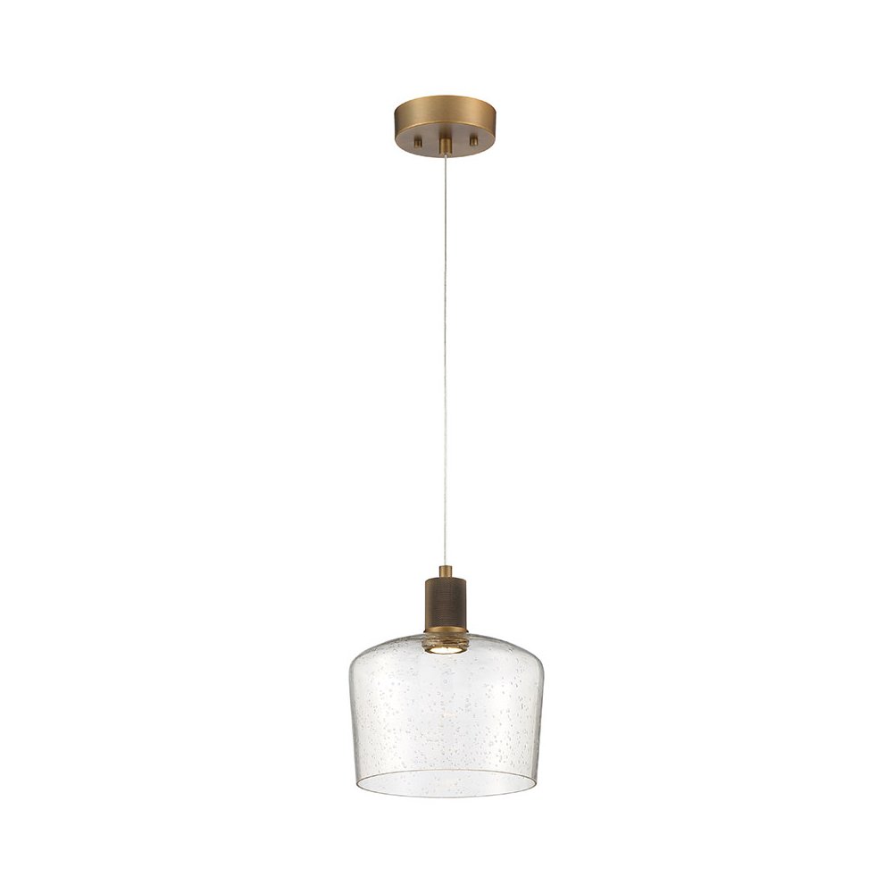 Chardonnay LED Pendant in Antique Brushed Brass Color. Picture 1