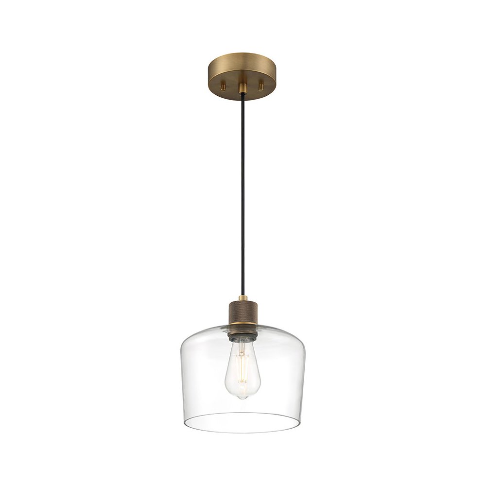 Chardonnay LED Pendant in Antique Brushed Brass Color. Picture 1