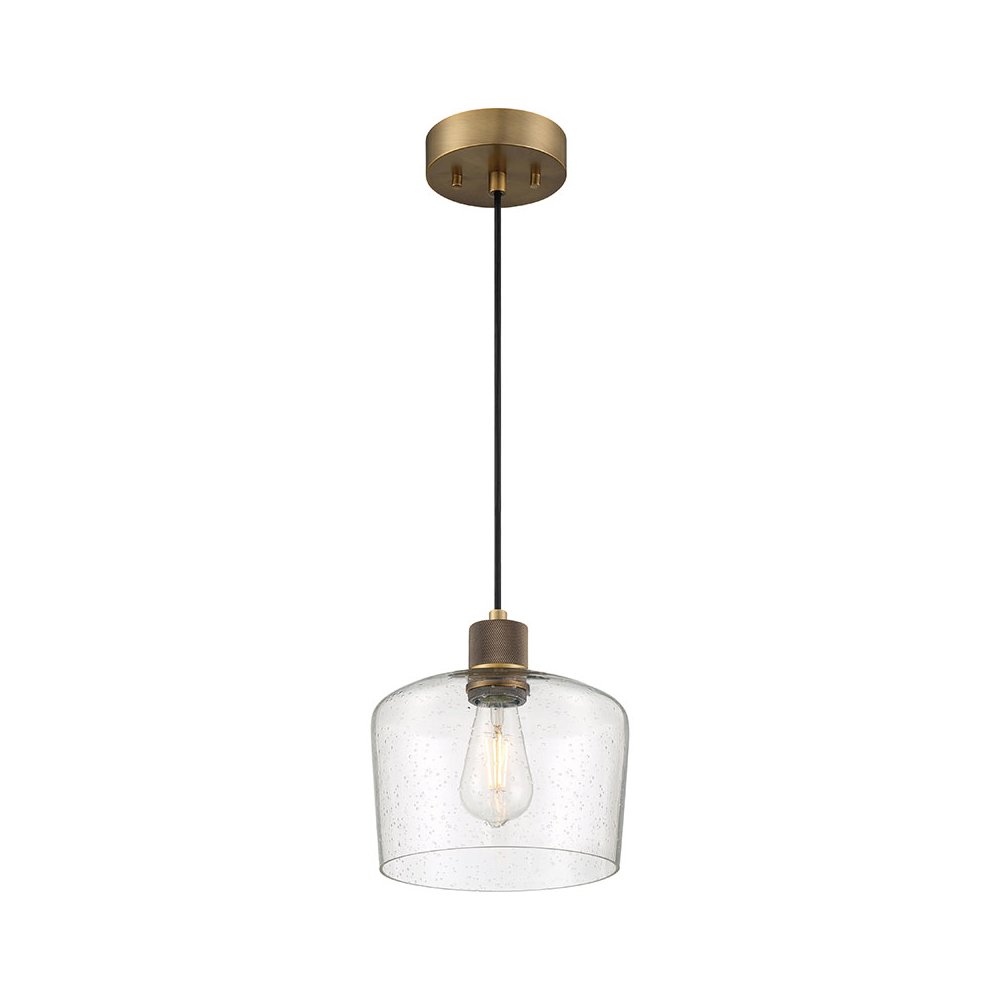 Chardonnay LED Pendant in Antique Brushed Brass Color. Picture 1