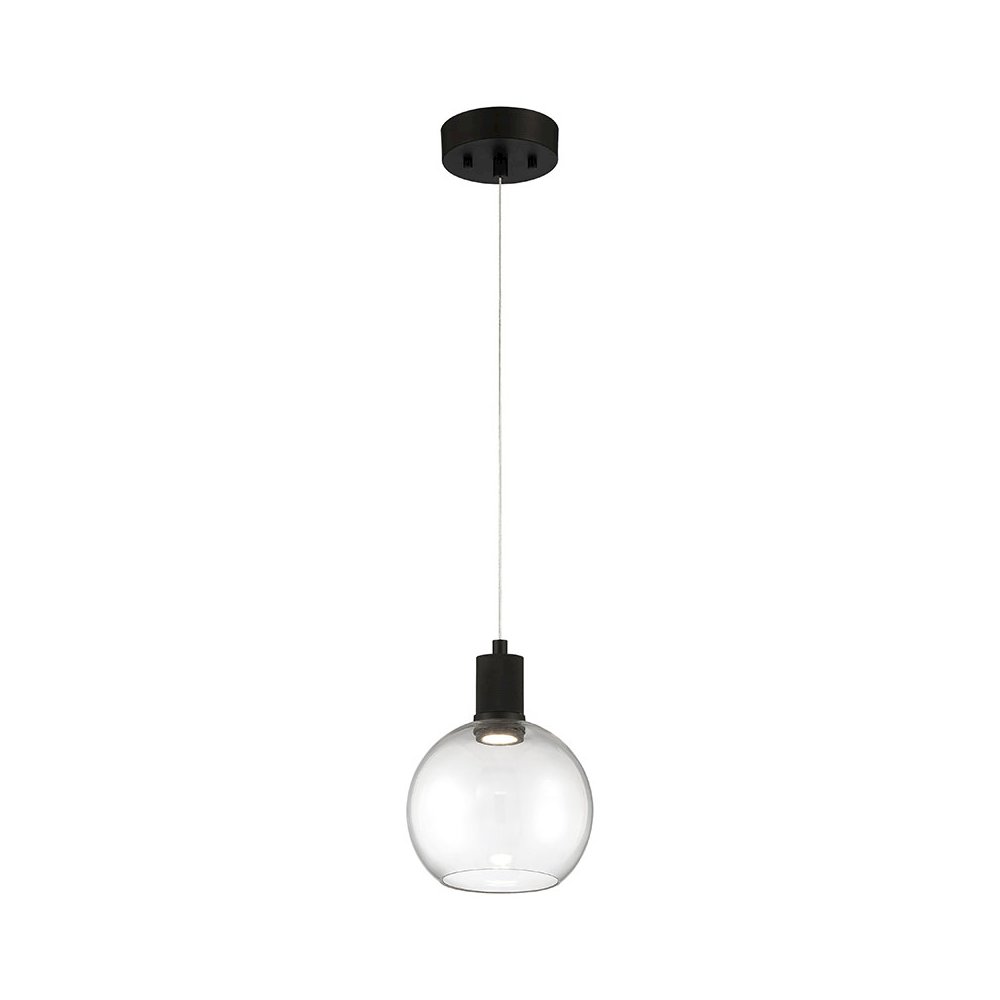 Burgundy LED Pendant in Matte Black Color. Picture 1