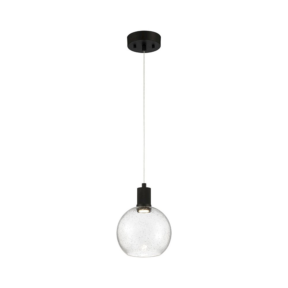 Burgundy LED Pendant in Matte Black Color. Picture 1
