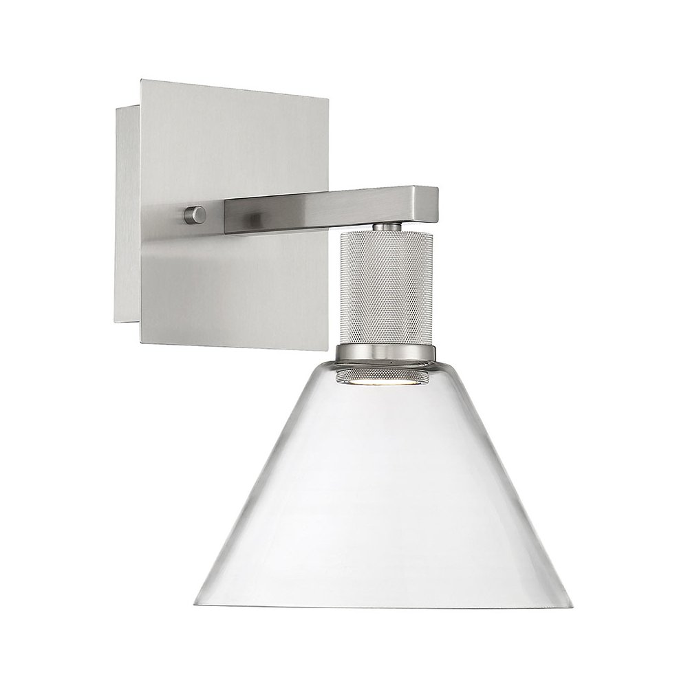 Martini LED Wall Sconce in Brushed Steel Color. Picture 1
