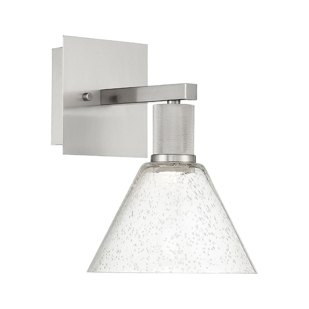 Martini LED Wall Sconce in Brushed Steel Color. Picture 1
