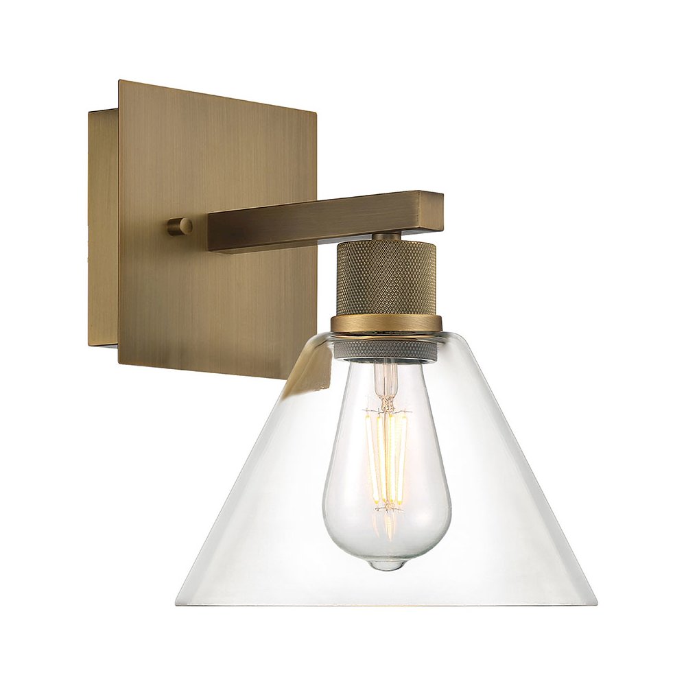 Martini LED Wall Sconce in Antique Brushed Brass Color. Picture 1