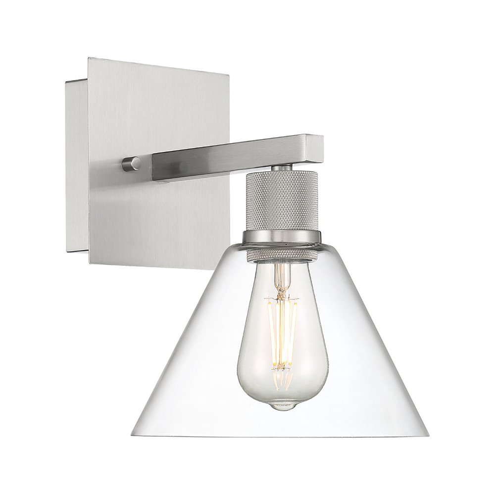 Martini LED Wall Sconce in Brushed Steel Color. Picture 1