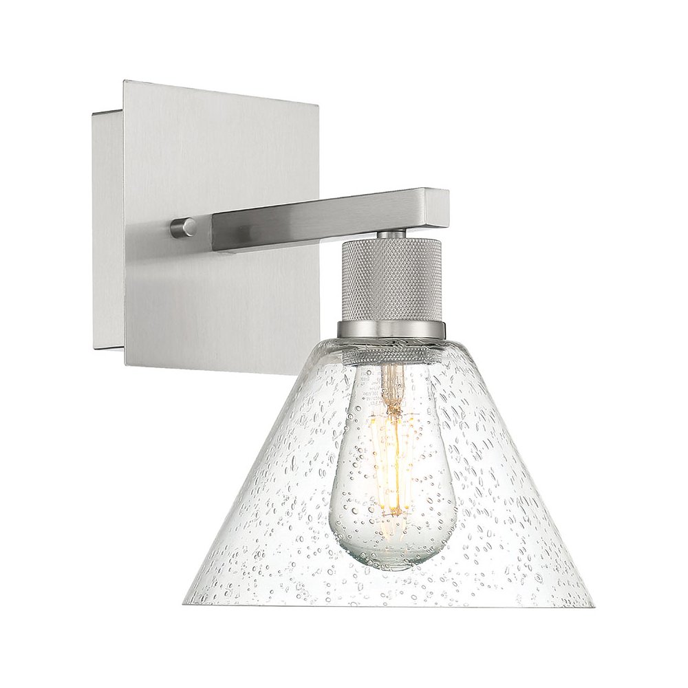 Martini LED Wall Sconce in Brushed Steel Color. Picture 1