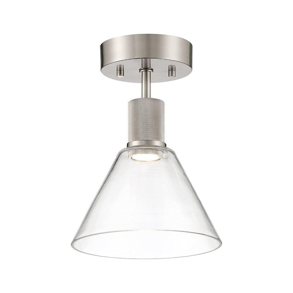 Martini LED Semi-Flush in Brushed Steel Color. Picture 1