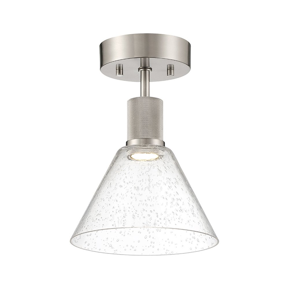 Martini LED Semi-Flush in Brushed Steel Color. Picture 1