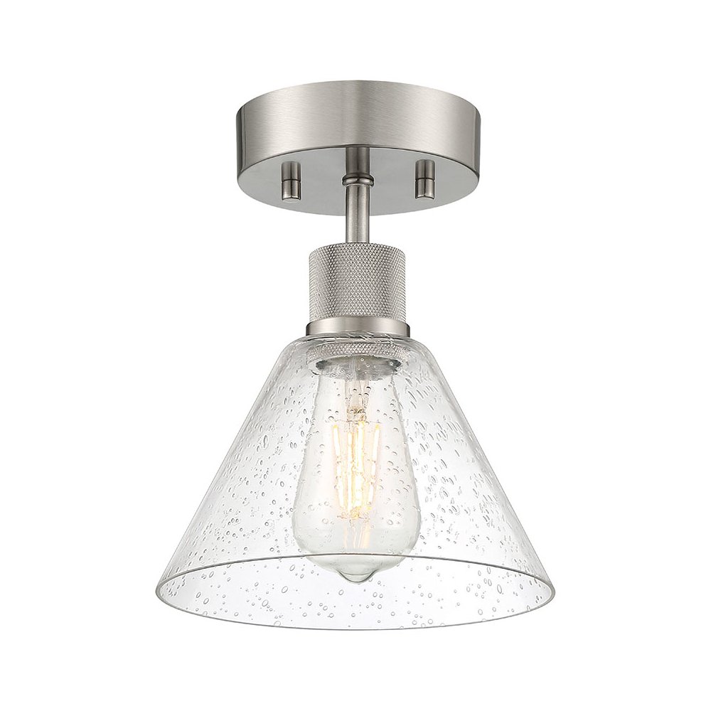 Martini LED Semi-Flush in Brushed Steel Color. Picture 1