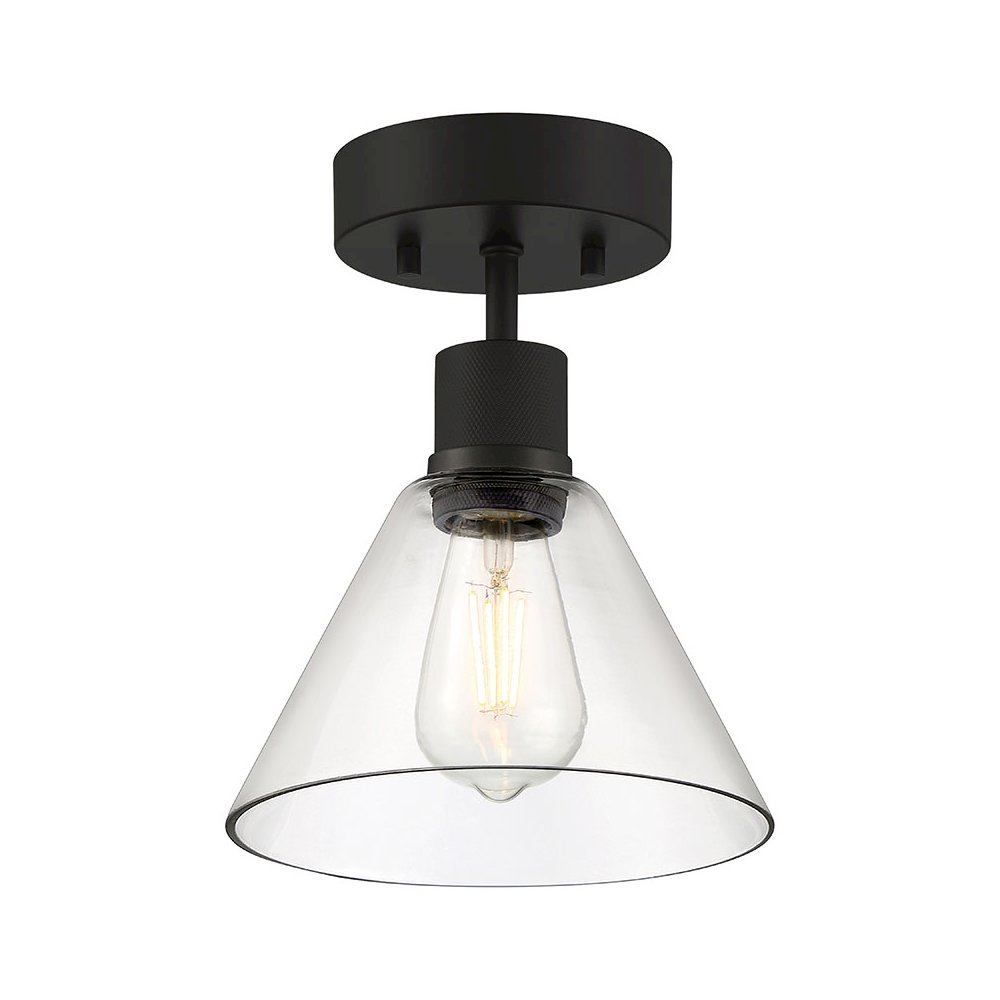 Martini LED Semi-Flush in Matte Black Color. Picture 1