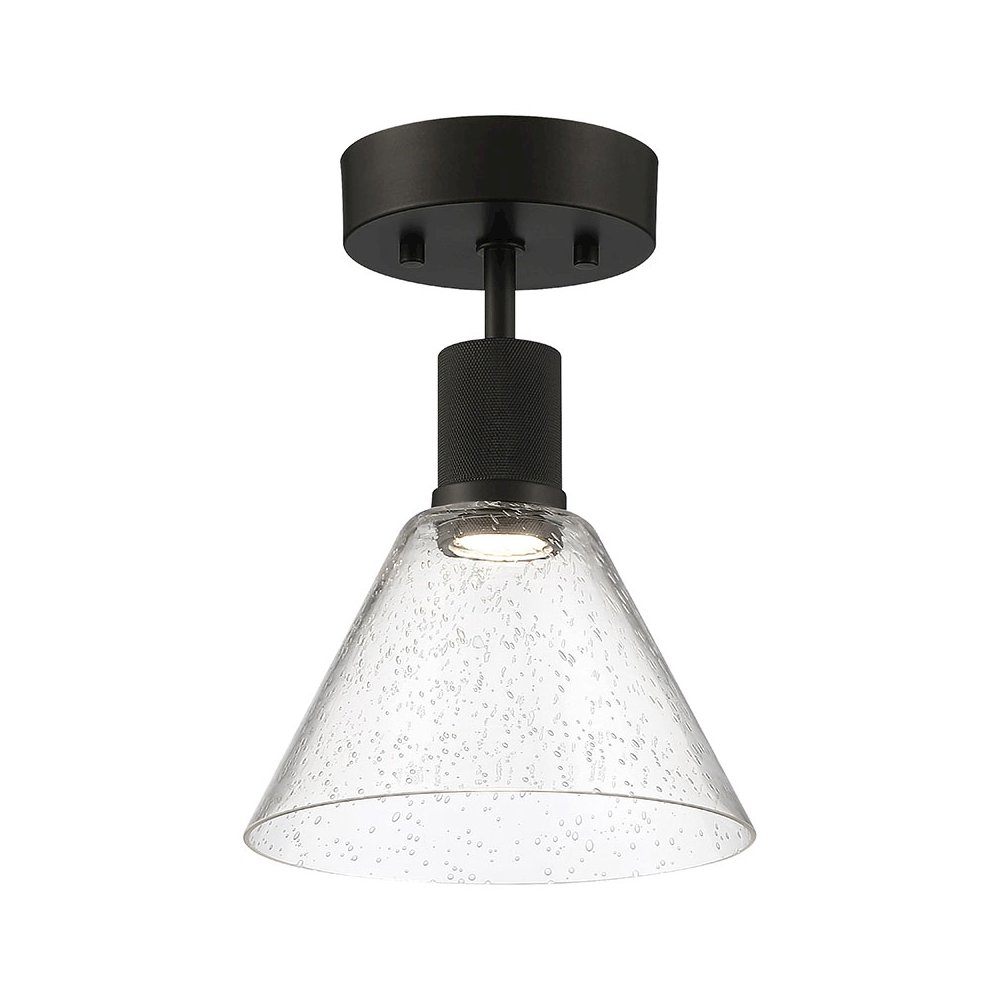 Martini LED Semi-Flush in Matte Black Color. Picture 1