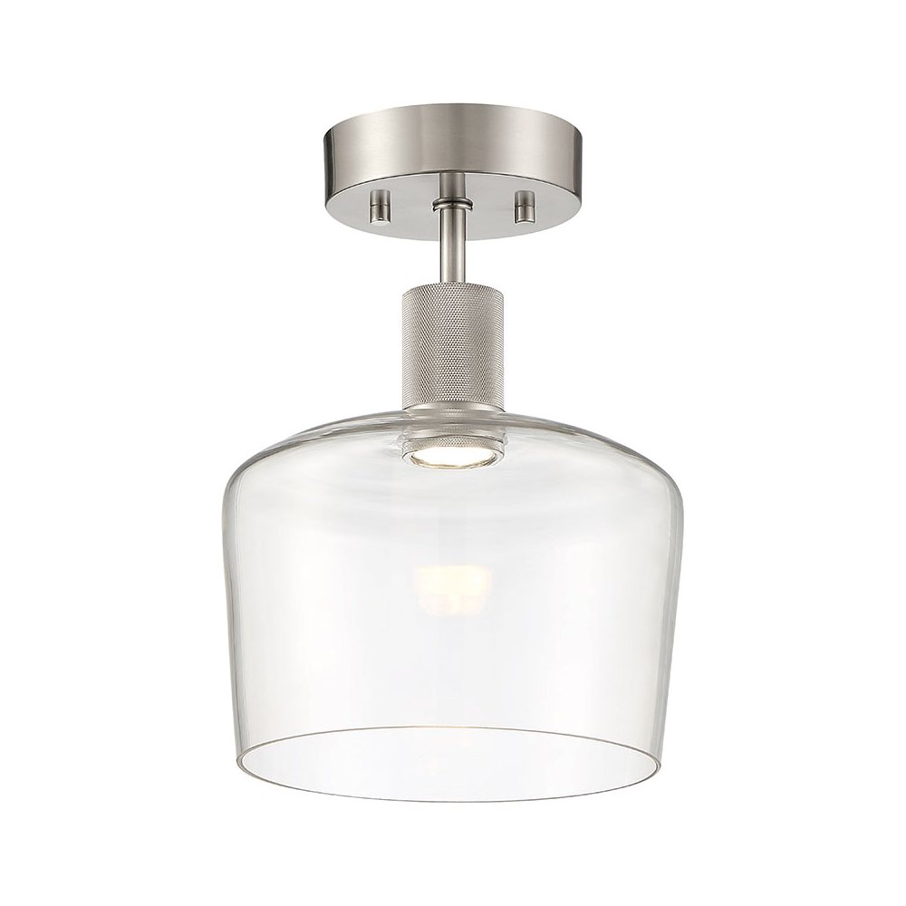 Chardonnay LED Semi-Flush in Brushed Steel Color. Picture 1