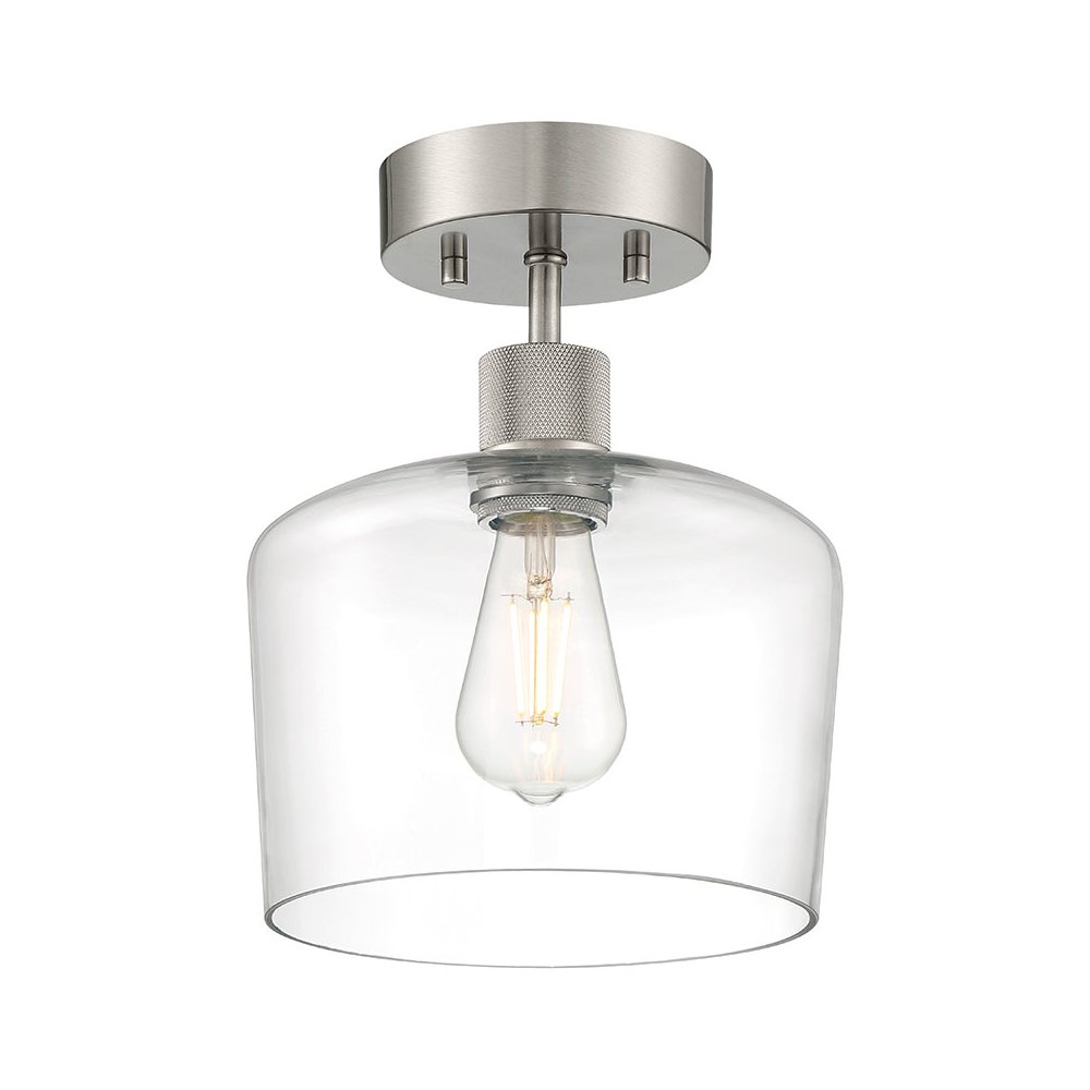 Chardonnay LED Semi-Flush in Brushed Steel Color. Picture 1