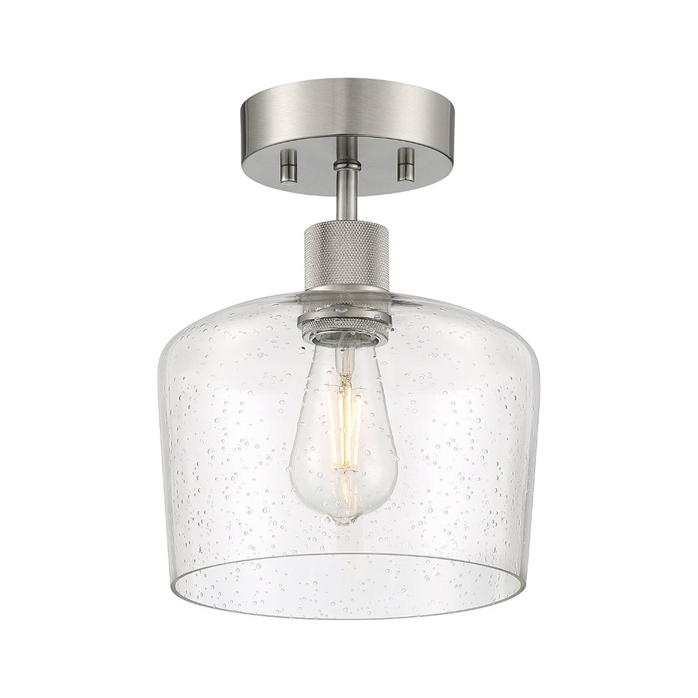 Chardonnay LED Semi-Flush in Brushed Steel Color. Picture 1
