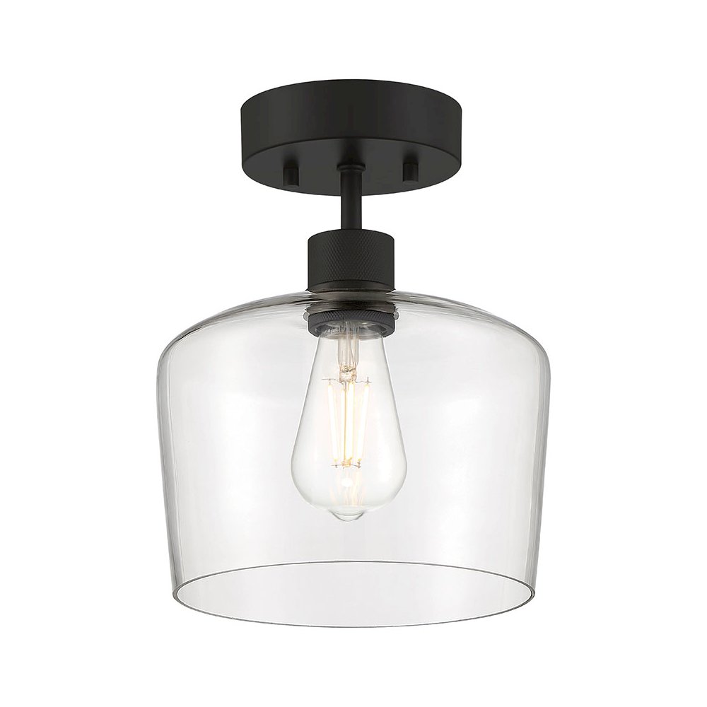 Chardonnay LED Semi-Flush in Matte Black Color. Picture 1