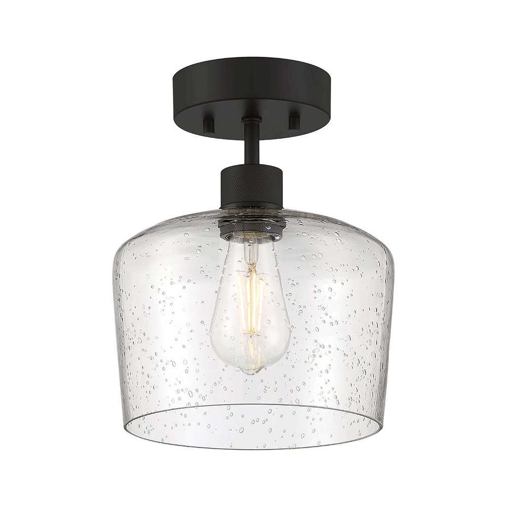 Chardonnay LED Semi-Flush in Matte Black Color. Picture 1