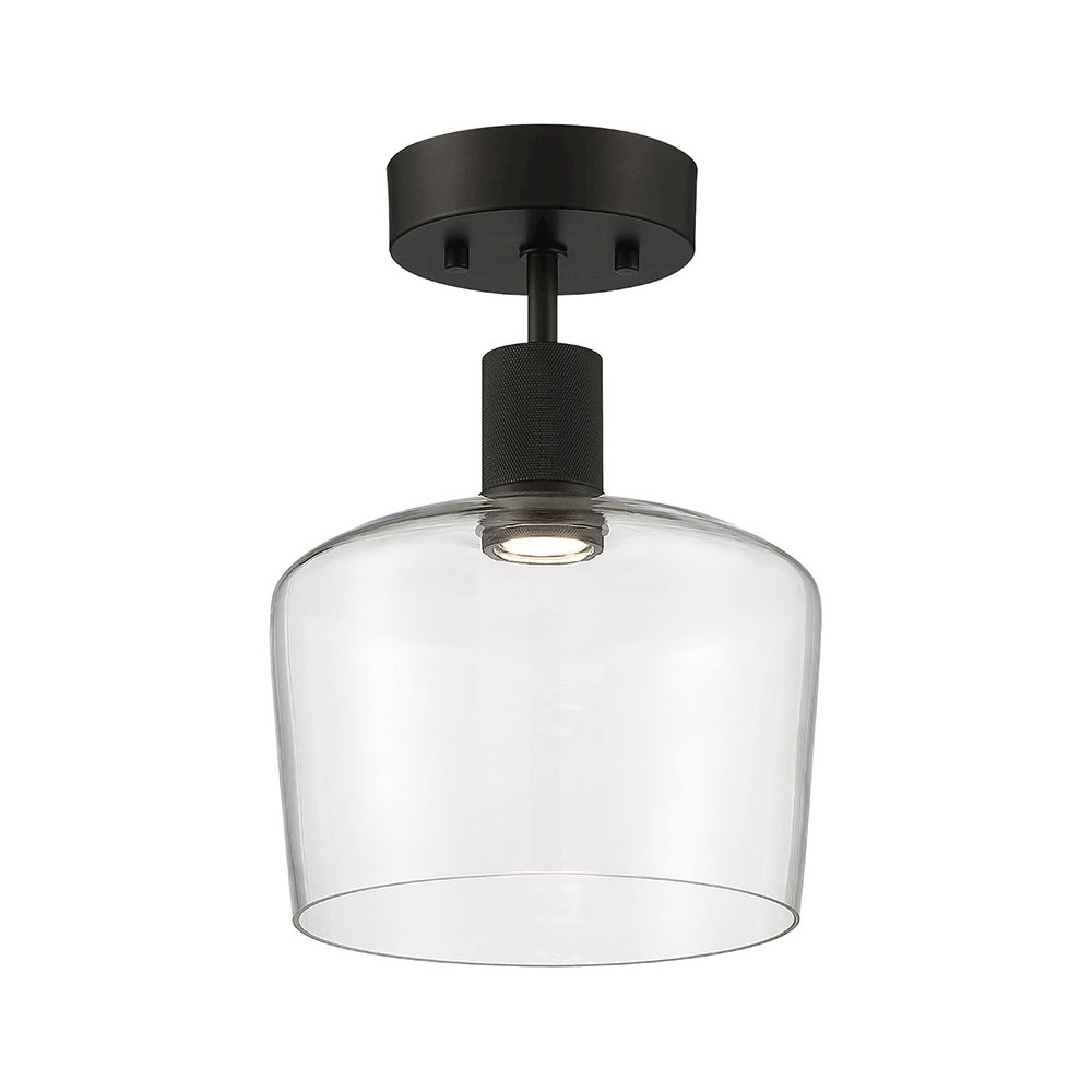 Chardonnay LED Semi-Flush in Matte Black Color. Picture 1