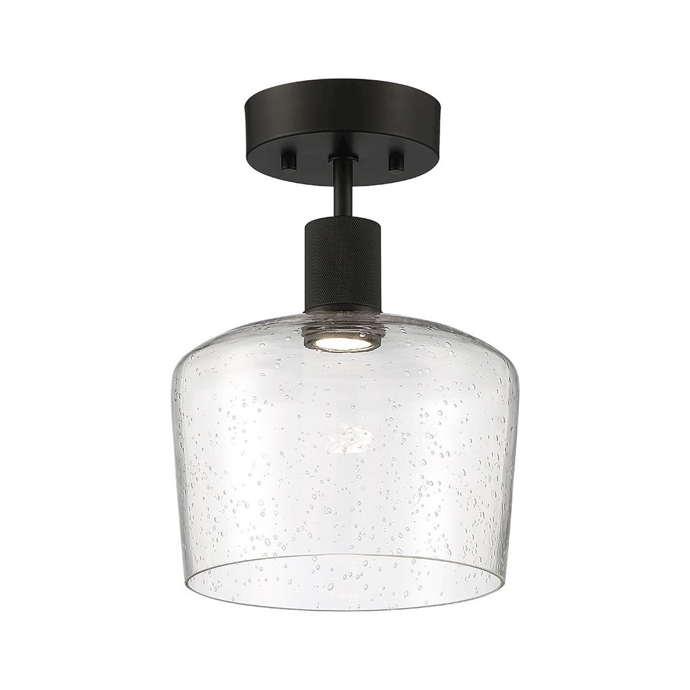 Chardonnay LED Semi-Flush in Matte Black Color. Picture 1