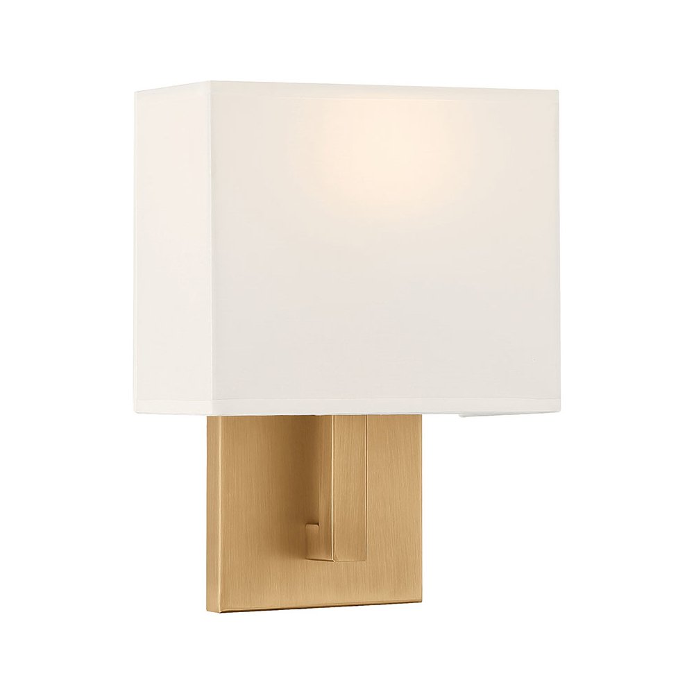 1 Light LED Wall Sconce in Antique Brushed Brass Color. Picture 1