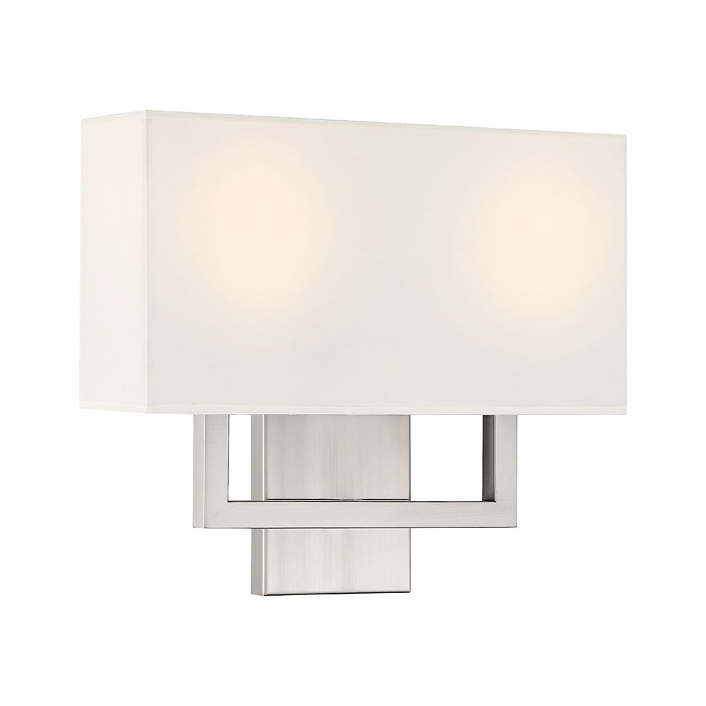 2 Light LED Wall Sconce in Brushed Steel Color. Picture 1