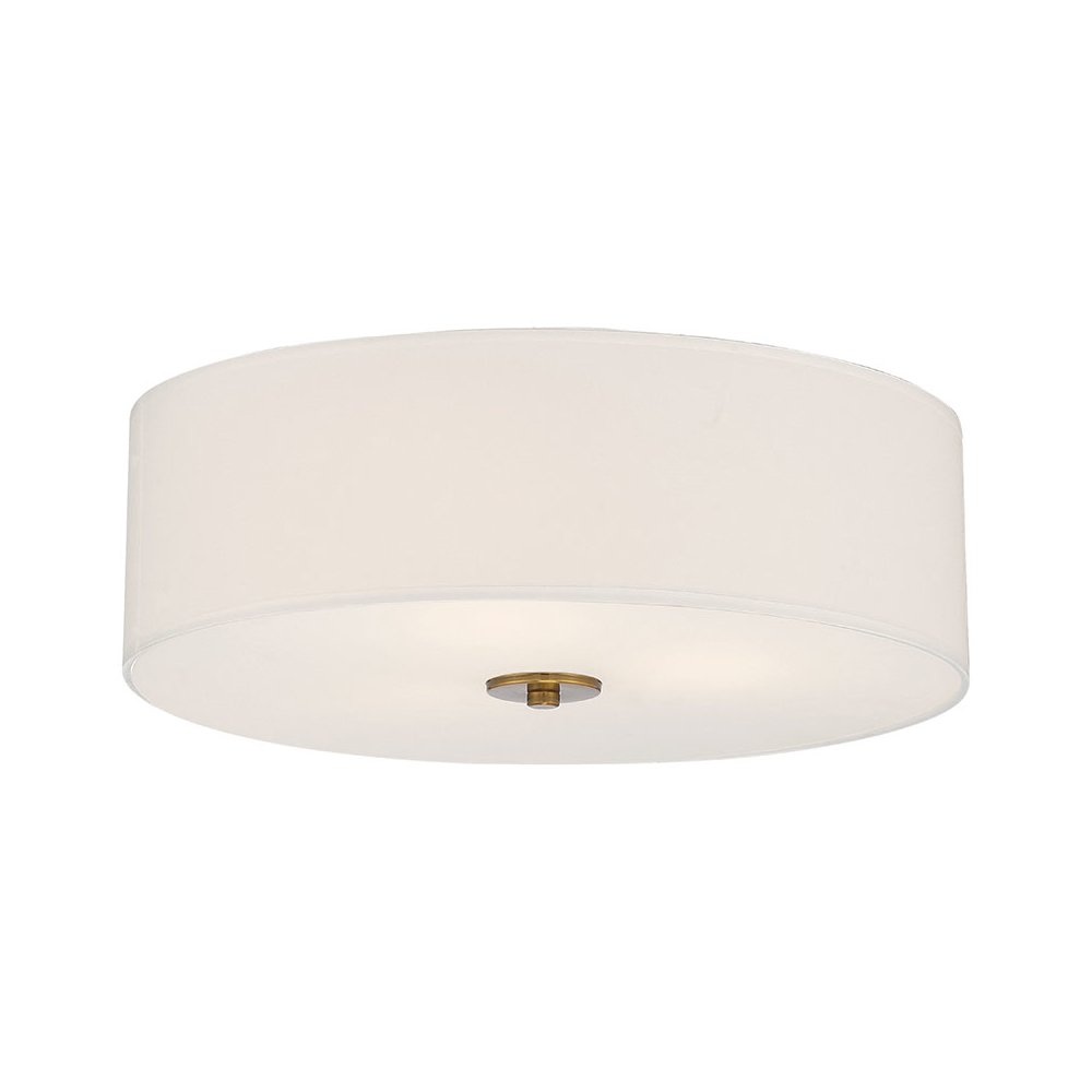 LED Flush Mount in Antique Brushed Brass Color. Picture 1