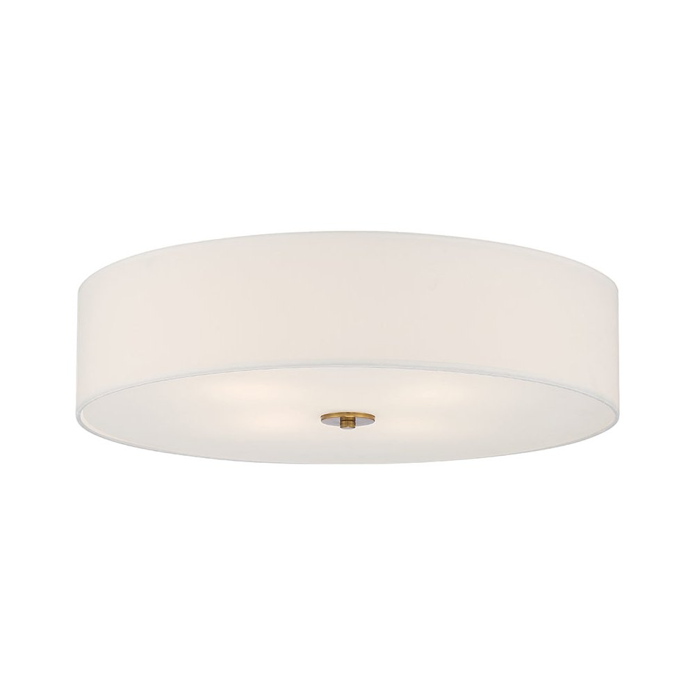 LED Flush Mount in Antique Brushed Brass Color. Picture 1