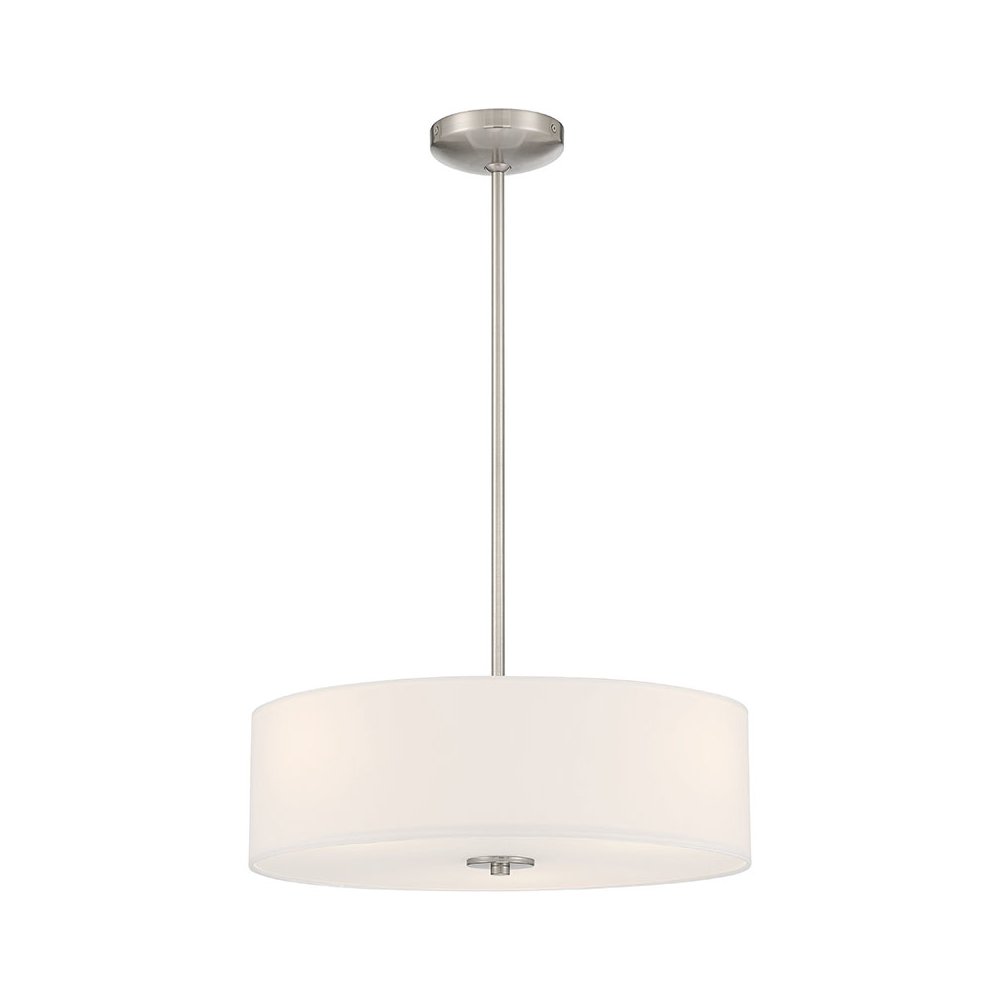 LED Pendant or Semi-Flush in Brushed Steel Color. Picture 1