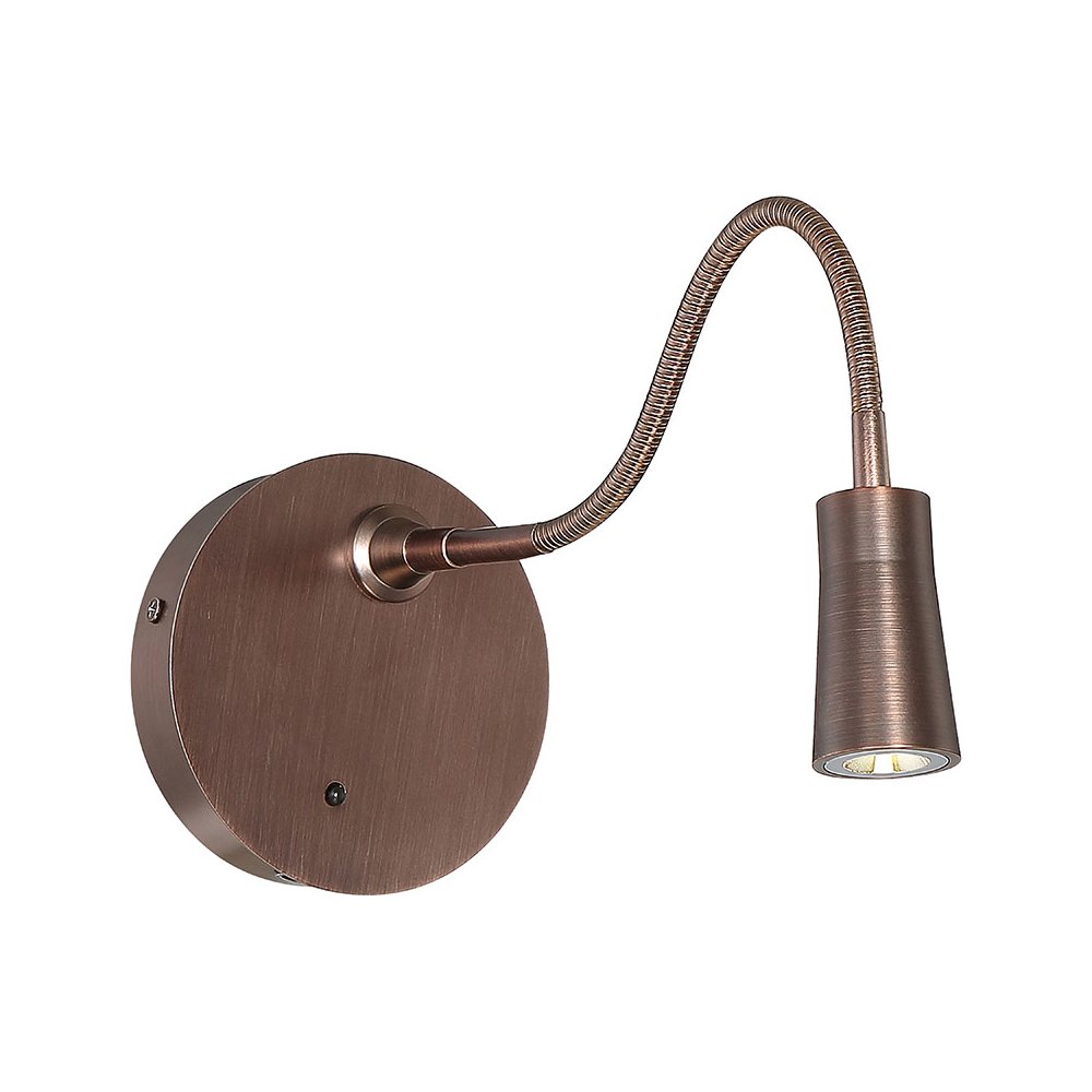Gooseneck LED Wall Reading Light in Bronze Color. Picture 1