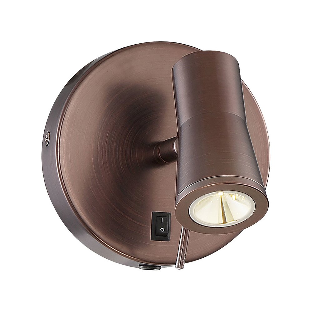 LED Wall Reading Light in Bronze Color. Picture 1