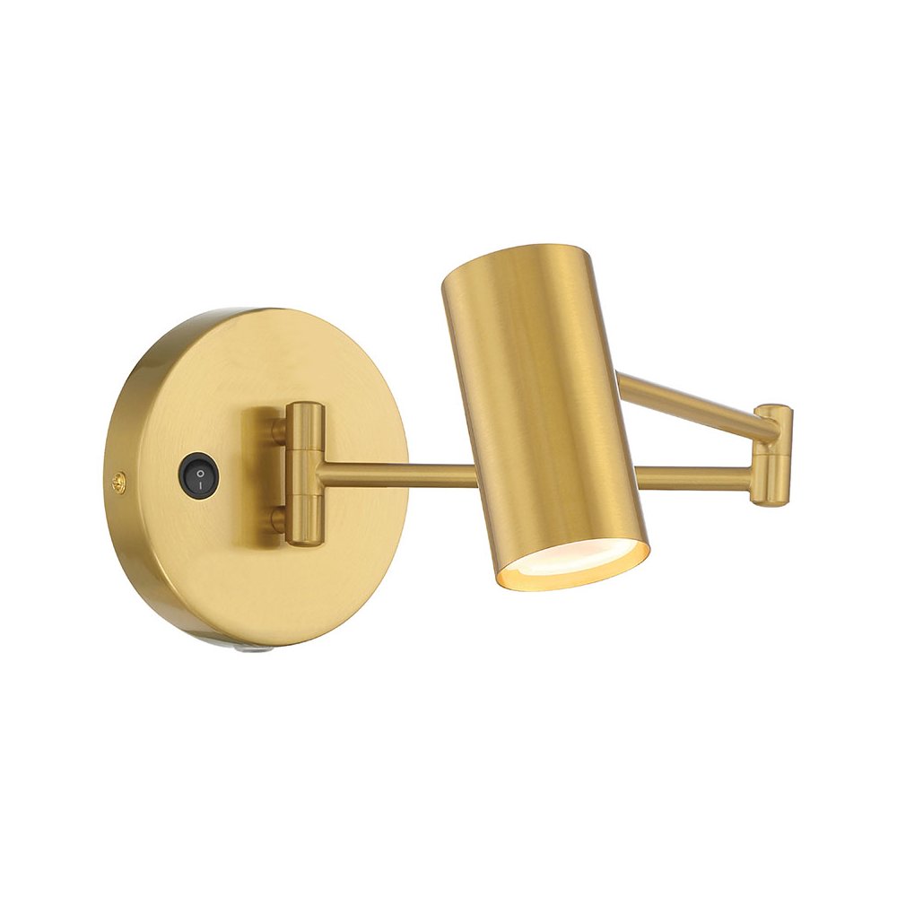 LED Reading Light in Antique Brushed Brass Color. Picture 1