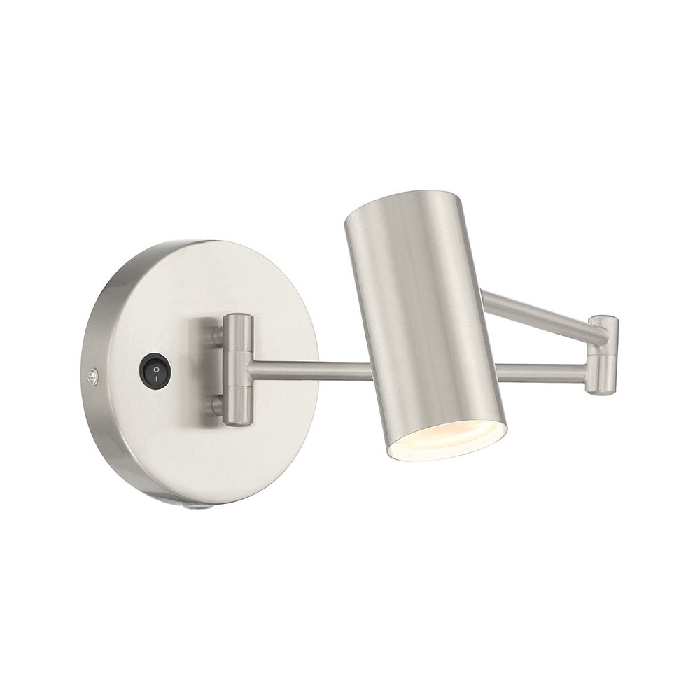 LED Reading Light in Brushed Steel Color. Picture 1