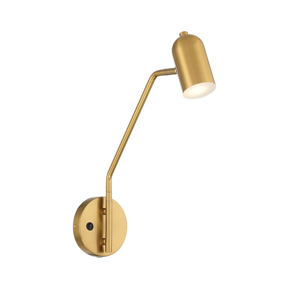 LED Reading Light in Antique Brushed Brass Color. Picture 1