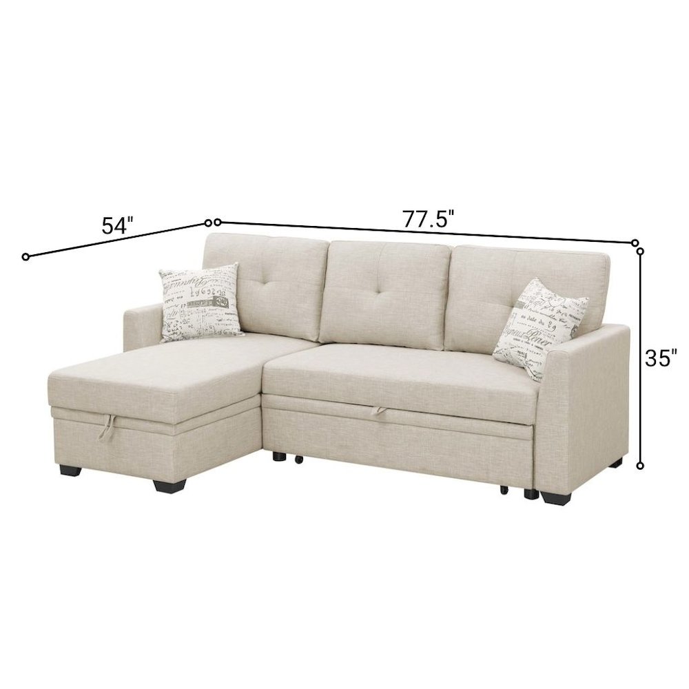 Brown Sectional Sleeper Sofa with Pull Out Couch Bed Function. Picture 11