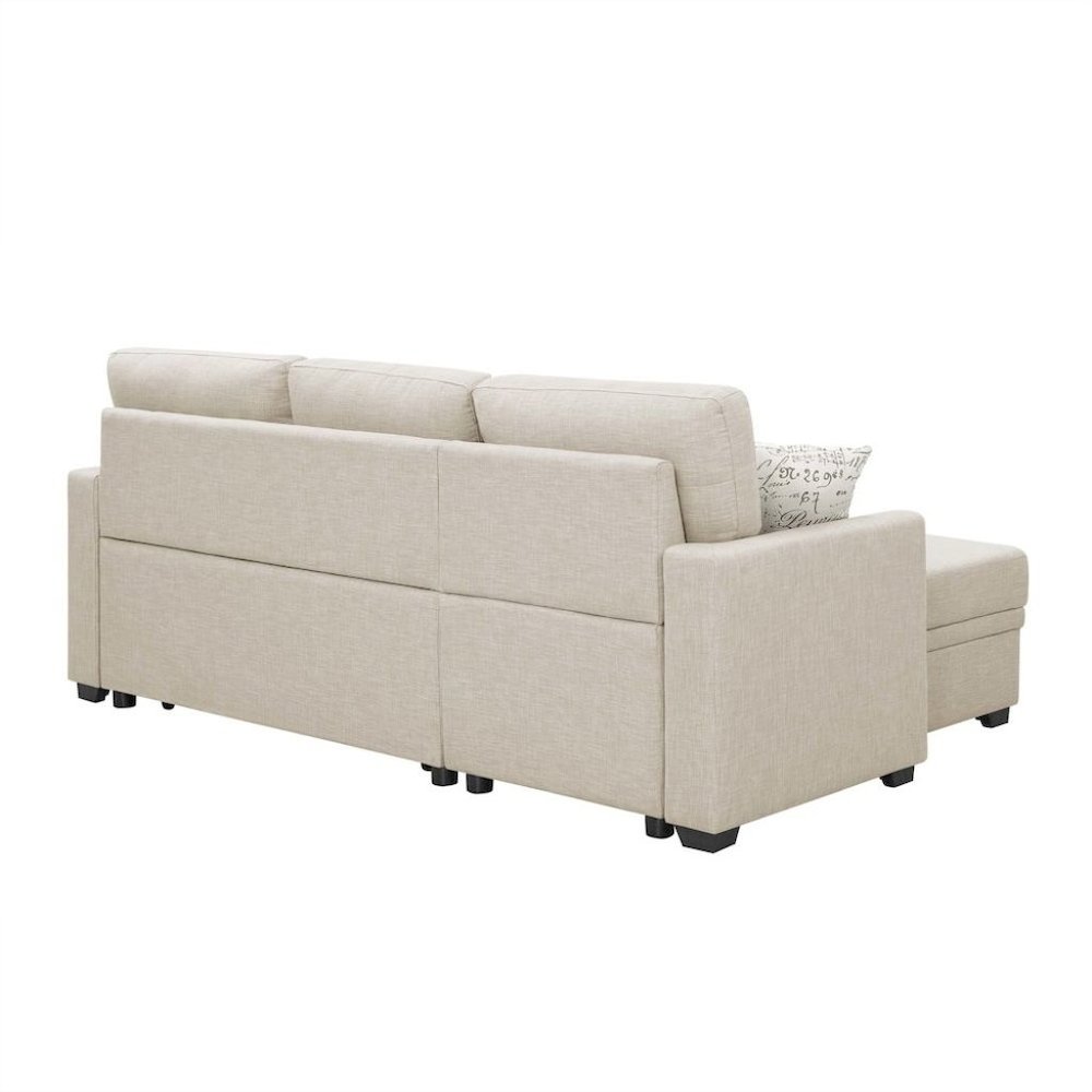 Brown Sectional Sleeper Sofa with Pull Out Couch Bed Function. Picture 5