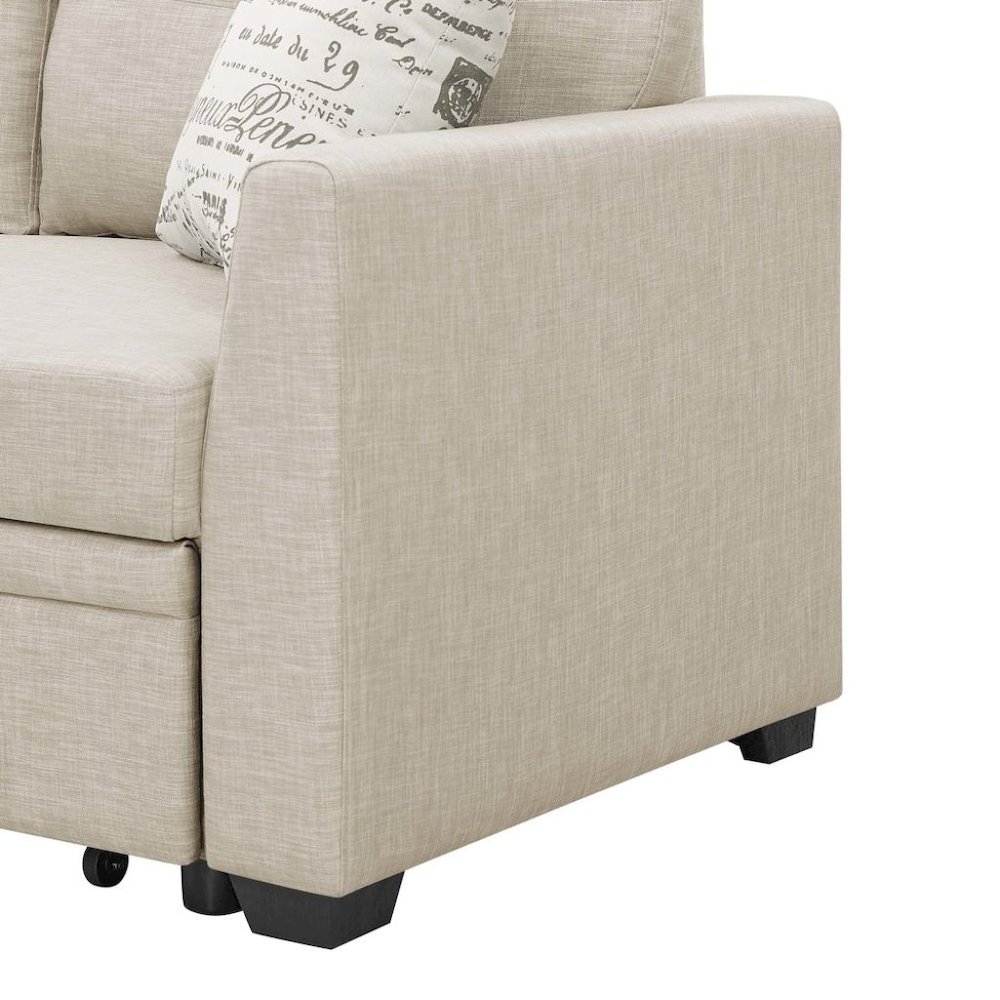 Brown Sectional Sleeper Sofa with Pull Out Couch Bed Function. Picture 9