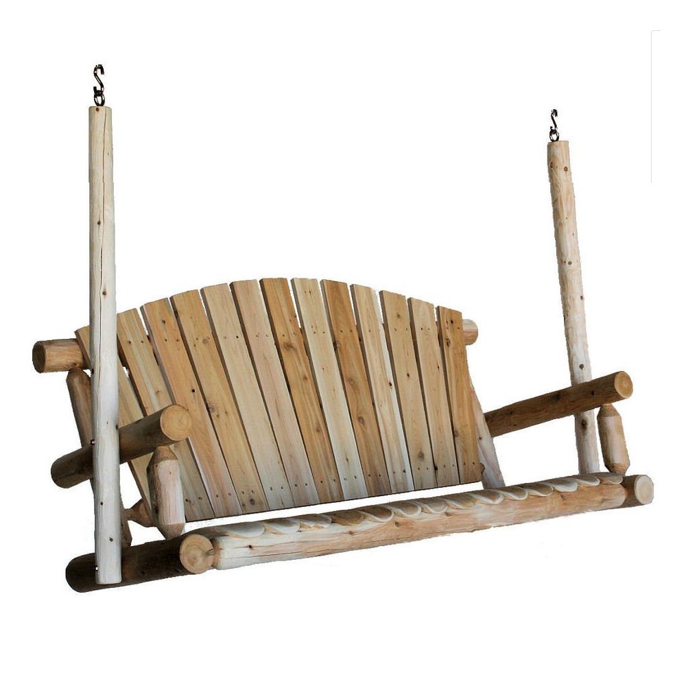 Cedar Log 5ft Porch Swing. Picture 1