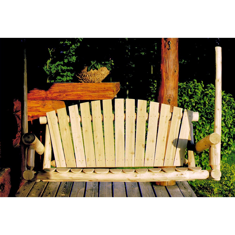Cedar Log 5ft Porch Swing. Picture 2